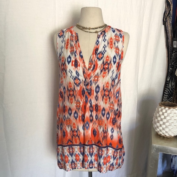 BeachLunchLounge sleeveless top v-neck long tunic style size S runs larger - Picture 1 of 7